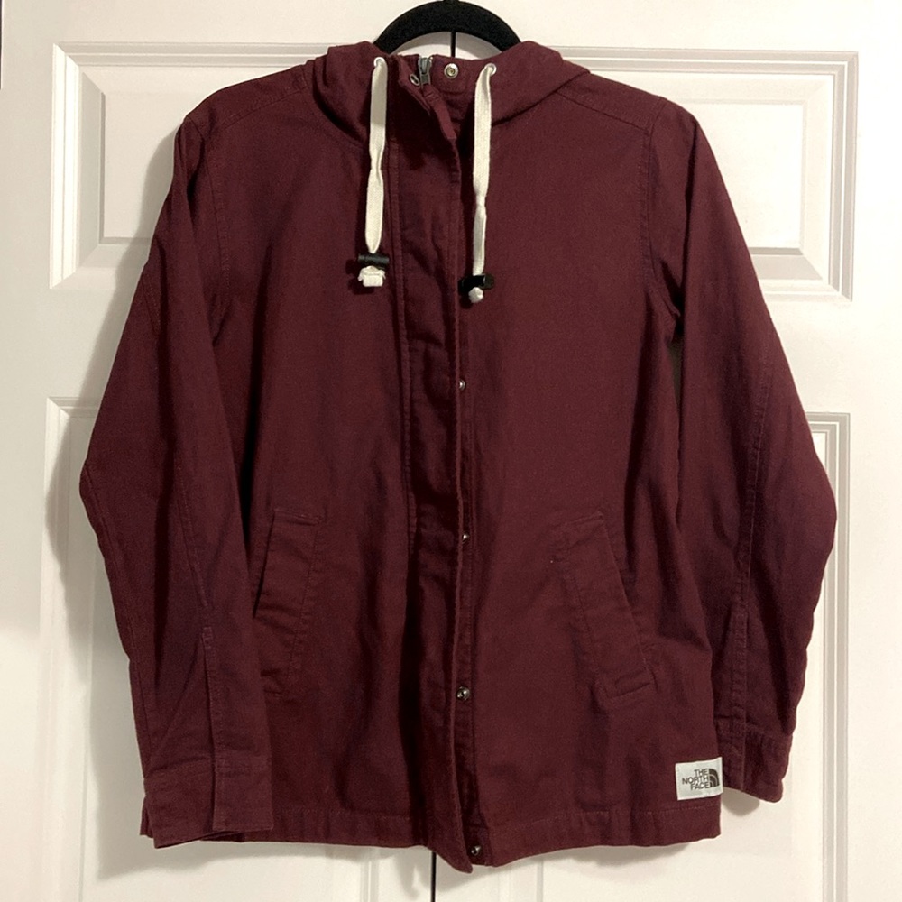 NWOT North Face Maroon Canvas Utility Jacket
